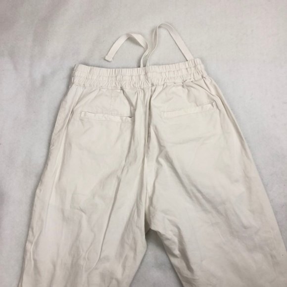 ASSEMBLY LABLE White Track Pant size 6 Elastic Hem Cotton Womens - Picture 10 of 11